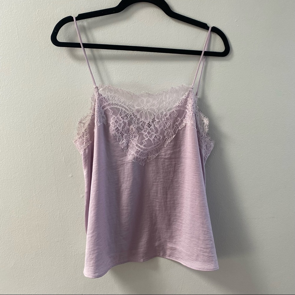 LAVENDER SATIN LACE TANK